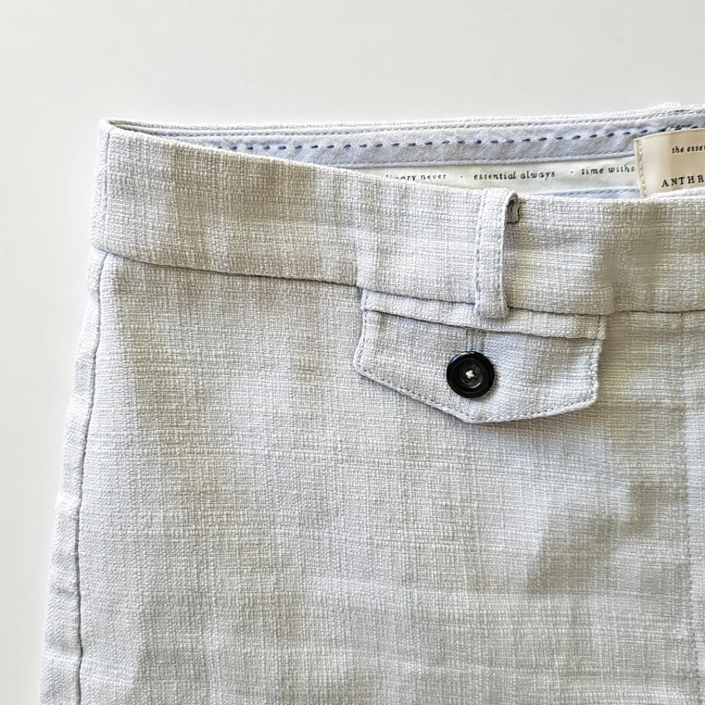 Anthropologie Light Blue Essential Slim Cotton Trouser Pants Size 10 - Picture 15 of 16